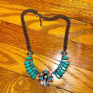 Multi color statement necklace
